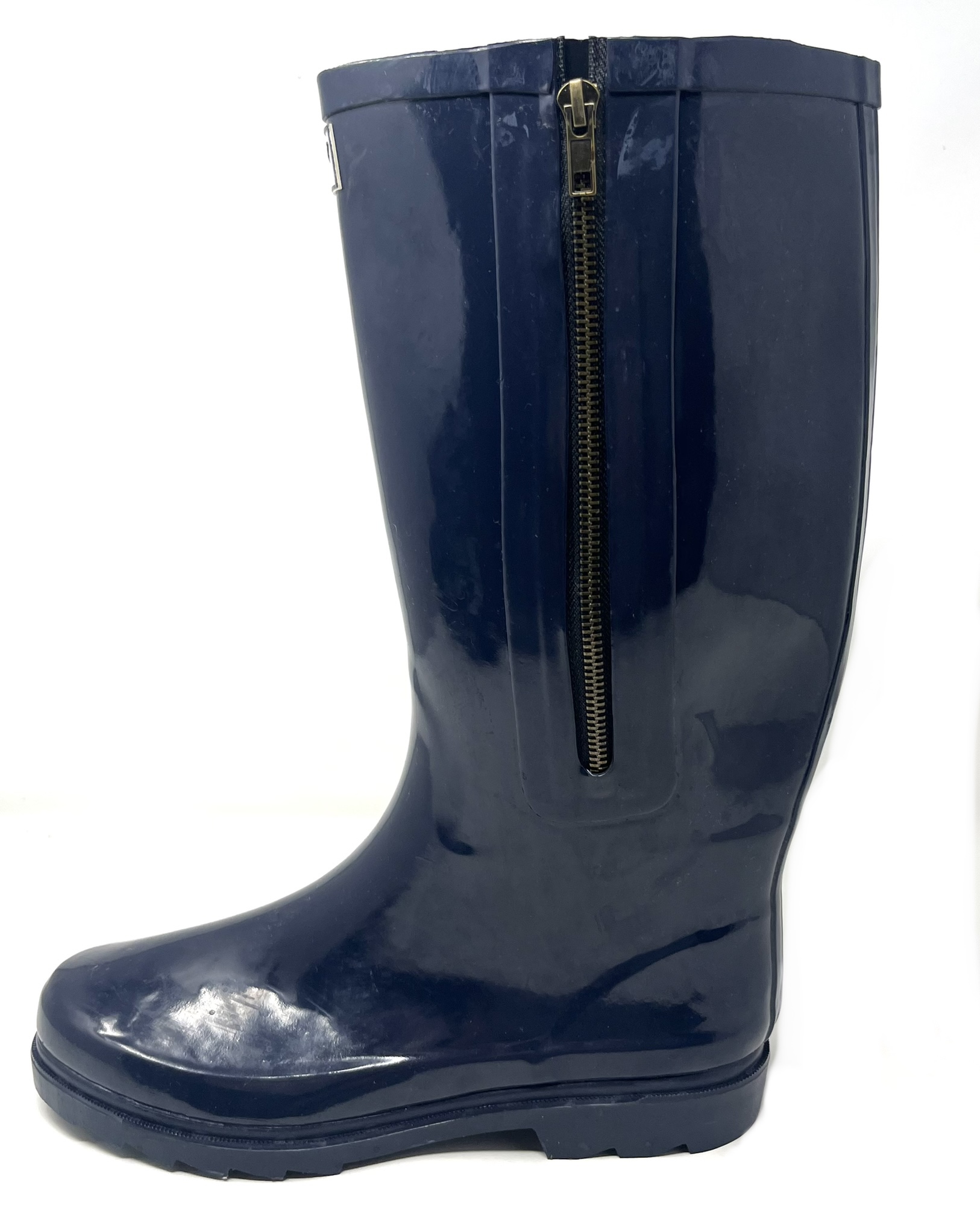 Forever Young  Solid Rubber Rain Boots with Side Zipper (Women's)