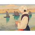 thumbnail image 3 of Carl Moser 14x12 Black Modern Framed Museum Art Print Titled - Stricende Bretonin (1926), 3 of 5