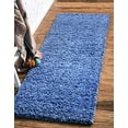thumbnail image 2 of Unique Loom Solo Solid Shag Collection Area Modern Plush Rug Lush & Soft, 2' 6 x 16' 5 Runner, Periwinkle Blue, 2 of 5