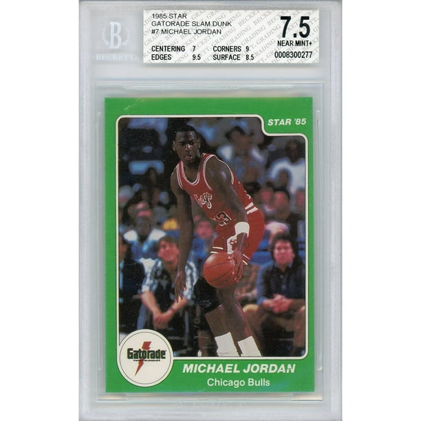 Motivering Endelig Foranderlig Michael Jordan Chicago Bulls 1985 Star Gatorade Slam Dunk #7 BGS 7.5 Card -  Star Co. - Walmart.com