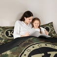 thumbnail image 4 of Erosebridal Boys K Personalized Initial Full Size Comforter Sets 3 Pieces,Abstract Camouflage Bedding Sets,Black Reversible, 4 of 6