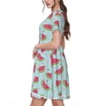 thumbnail image 2 of Vsdgher Robes Maxi Midi Décontractées Melon D\'eau pour Femmes Été 2025 Manches Courtes Légères Col Rond Robe de Plage, 2 of 6
