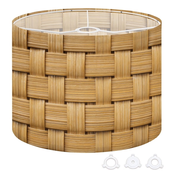 Drum Lampshades 13"x13"x10" seamless wicker basket Light Shade for Table Lamps Floor Lamp Shades Replacement Assembly Required