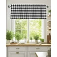 thumbnail image 6 of Black White Checkered Plaid Kitchen Valances for Windows Rustic Farmhouse Pattern Valance Curtains&nbsp; for Kitchen /Living Room/Bedroom/ Bathroom Decor, 54"x18 " ,Rod Pocket 1 Panel,, 6 of 7