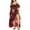 #7-Wine, variant on Pntutb Womens Clearance,Plus Size Women's Short Sleeve Cold Shoulder Boho Flower Print Long Dress Rollback
