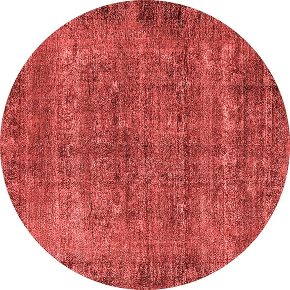 Ahgly Company Indoor Round Oriental Red Industrial Area Rugs, 3' Round