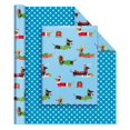 thumbnail image 1 of Papel de regalo azul para Navidad WERNNSAI 43x10 m con diseño de Dachshund, 1 of 7