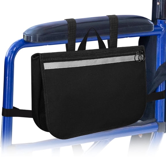 SupreGear Black Waterproof Storage Organizer Bag for Rollator Walkers, Knee Scooters & Mobility Aids