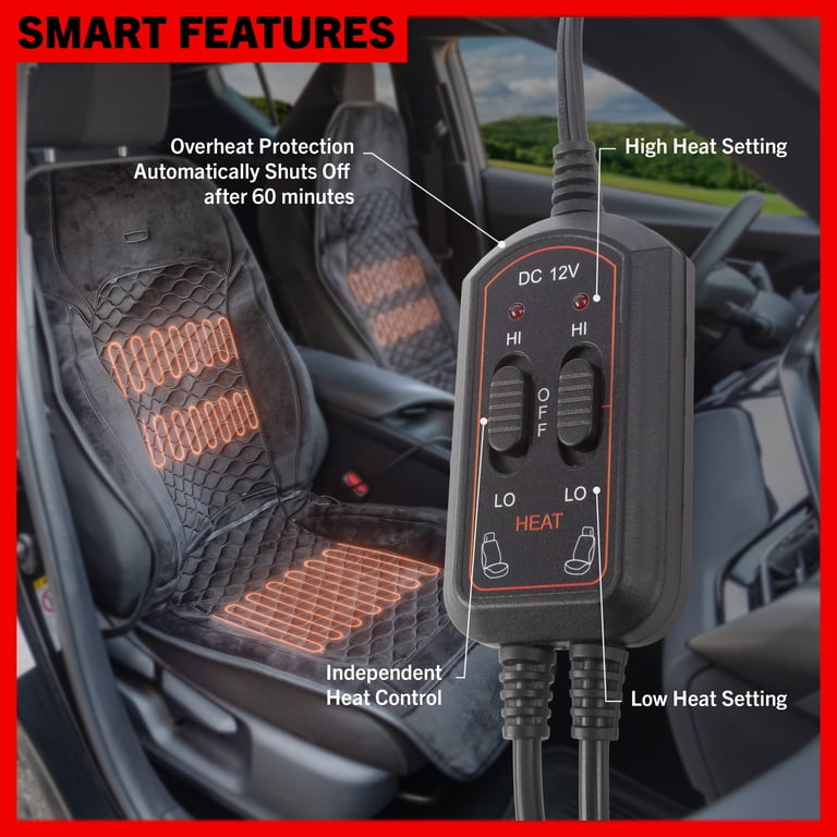 Stalwart Heated Seat Covers for Cars, 2-Pack Universal 12V photo 6