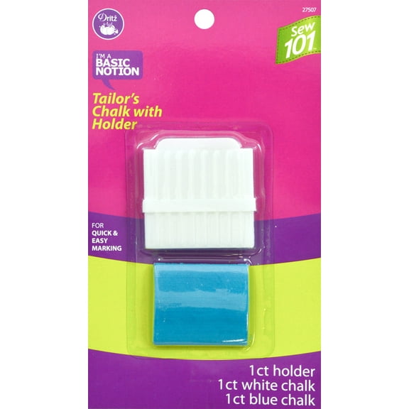 Dritz Sew 101 Tailor's Chalk Pencil W/Holder - White & Blue