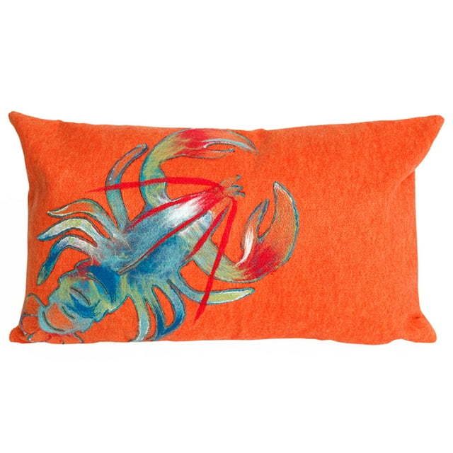 Liora Manne Visions II Coussin d'Accent Intérieur Extérieur, Homard, 12 x 20 Pouces