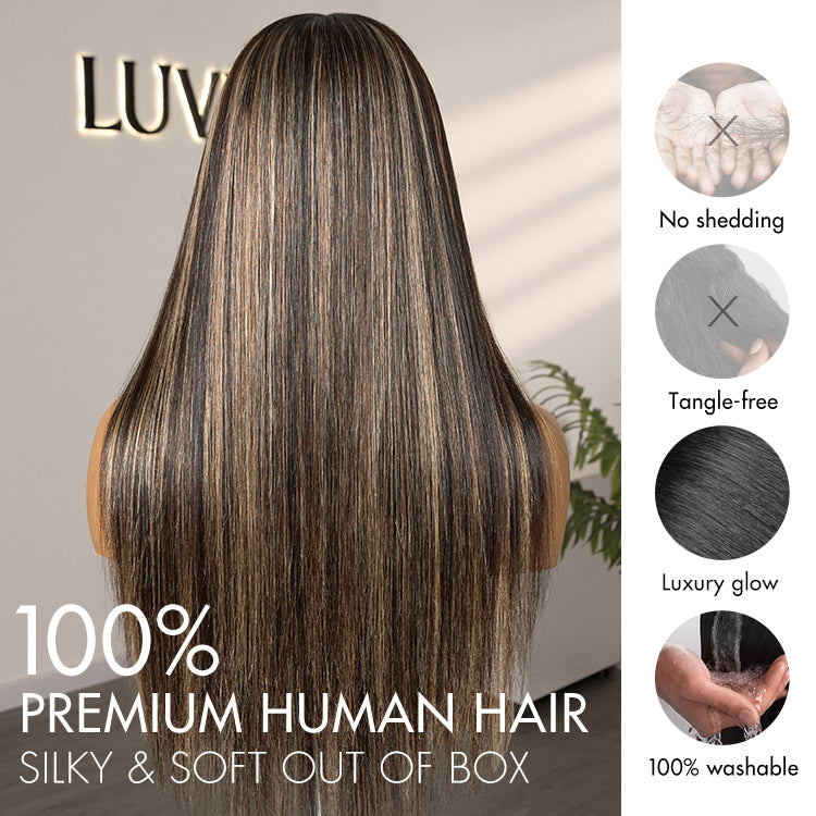 14in Super Natural Hairline Silky Straight Glueless 13x4 Frontal Lace Wig Human Hair Pre-Cut Lace