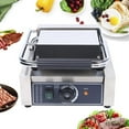 thumbnail image 3 of Commercial Electric Griddle, 110V 1800W Sandwich Single Panini Press Grill Maker Toaster, Smooth Flat Surface Sandwich Maker With Cleaning Sponges,Portable Hamburg Maker For Restaurant Cafe, 3 of 10
