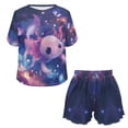 thumbnail image 4 of Yuyamidu Purple Axolotl Womens Summer Pjs Set Short Sleeve Tops and Shorts Soft Sleepwear with Pockets Relaxed Fit Pjs Set Cute Nightwear, 4 of 7