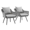 thumbnail image 2 of Modway Endeavor Armchair Outdoor Patio Wicker Rattan Set of 2 in Gray Gray, 2 of 6