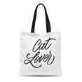 thumbnail image 1 of NUDECOR Canvas Tote Bag Love Cat Lover Fun Lettering and for Badge Durable Reusable Shopping Shoulder Grocery Bag, 1 of 1