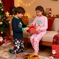 thumbnail image 4 of HYCLES Kids Christmas Pajamas Sets Santa Claus Dinosaur Sleepwear Long Sleeve PJS Set 2-12 Years for Boys Girls, 4 of 6