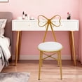 thumbnail image 3 of Modern Vanity Chair Stool, Dressing Table Desk Makeup Girl Chair w/Butterfly Bow Backrest, Side Table Seat for Girl Daughter Room Bedroom Living Room Home Commercial Salon Party Cafe, 3 of 25