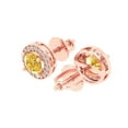thumbnail image 2 of 1.18 ct Screw-Back Stud Earrings for Women | 5mm Round Cut Natural Citrine | 18K Rose Gold, 2 of 5
