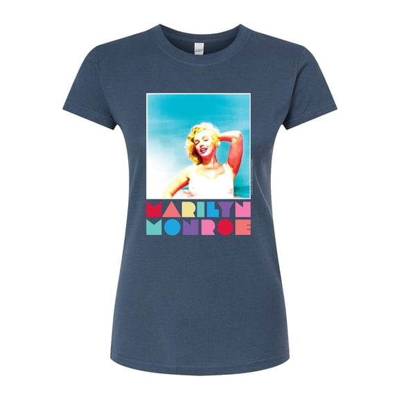 Marilyn Monroe - Pop Culture Icon - Retro Color Letters - Juniors Fitted Graphic T-Shirt
