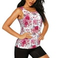 thumbnail image 2 of Easygdp Peonies And Roses Women's Workout Tank Top, Running Top, Hiking Shirt, Quick-Dry for Running, Yoga, Hiking - Small, 2 of 9