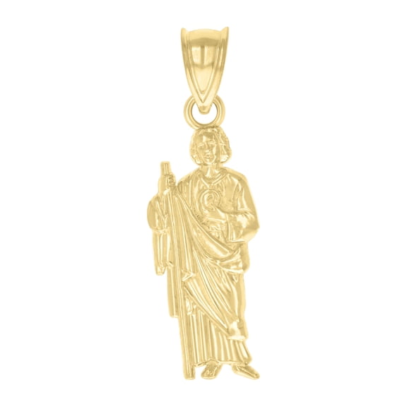10kt Yellow Gold Unisex St. Jude Religious Charm Pendant