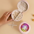 thumbnail image 5 of Yiaed Colorful Tie Dye Stained Glass 3 Print Travel Jewelry Case Bridesmaid Gift Boxes Jewelry Travel Organizer Small Round Jewelry Box Mini Storage-Pink, 5 of 7