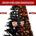 thumbnail image 4 of imerelez Modern Black Christmas Tree 7.5ft - Pre-lit with 350 Warm LEDs, Includes Red Ornaments & Skirt, 1200 Branch Tips, Remote Control for Contemporary Holiday Display, 4 of 9
