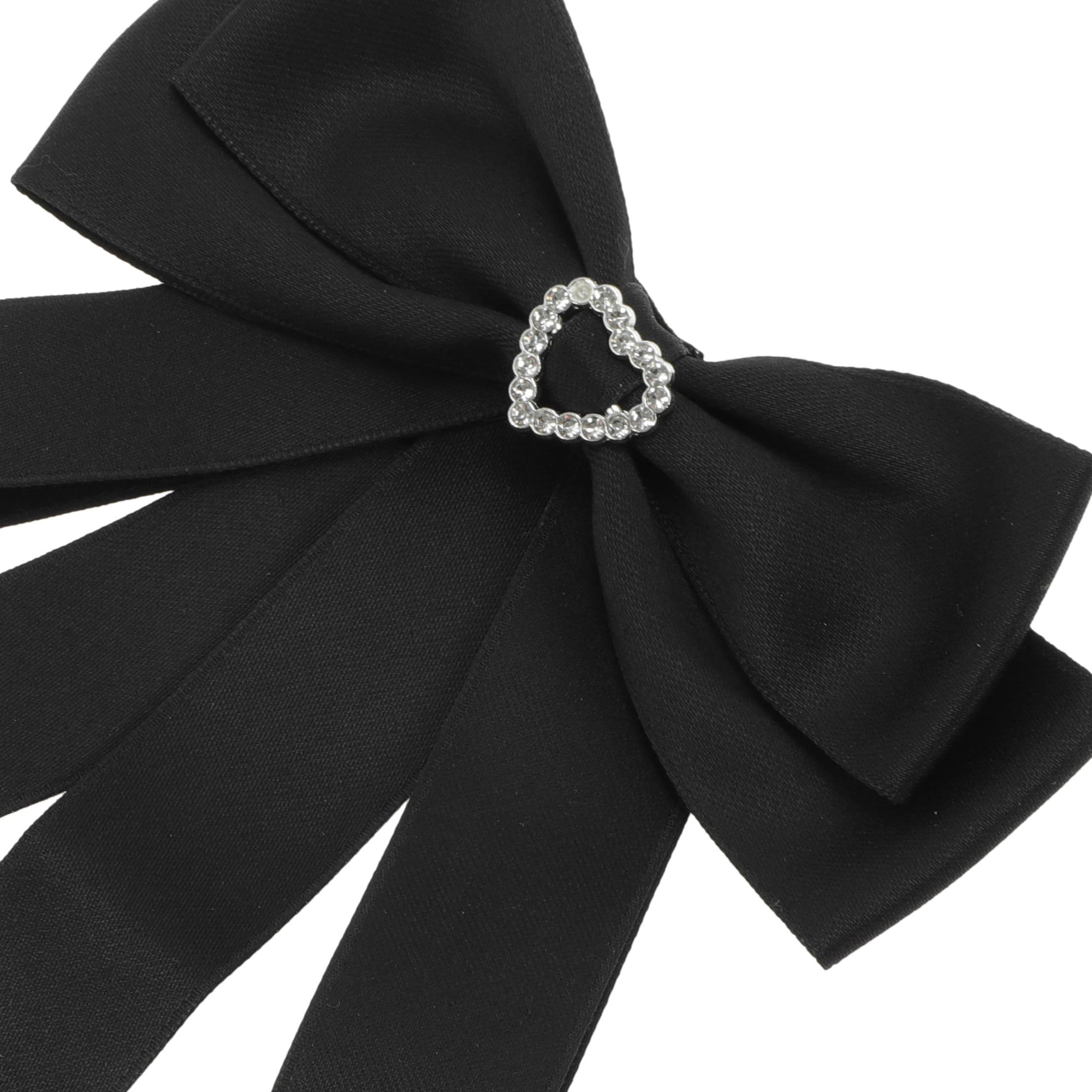 Unique Bargains Bowknot Ribbon Bow Brooch Pre-Tied Neck Tie Gold Tone Hollow Heart