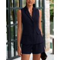 thumbnail image 2 of Trajes de 2 piezas PRETTYGARDEN para mujer, casual, de verano, azul marino, XXL, 2 of 9
