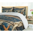 thumbnail image 5 of Ambesonne Maritime Duvet Cover Sets, and Starfish Wooden, 2-King, Night Blue Amber, 5 of 7