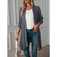 thumbnail image 6 of Deago Women's Draped Front Open Cardigan Casual Long Sleeve Lightweight Cardigan Sweaters Duster (Gray, XL), 6 of 7