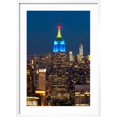 thumbnail image 2 of Art.com Skyscrapers Lit Up at Night in a City, Empire State Building, Manhattan, New York City Photographic Print, White Frame Wall Art, 21" x 29", 2 of 5