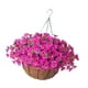 thumbnail image 2 of Cesta colgante de flores artificiales, maceta de gloria de la mañana falsa para jardín y hogar Rosa, 2 of 9
