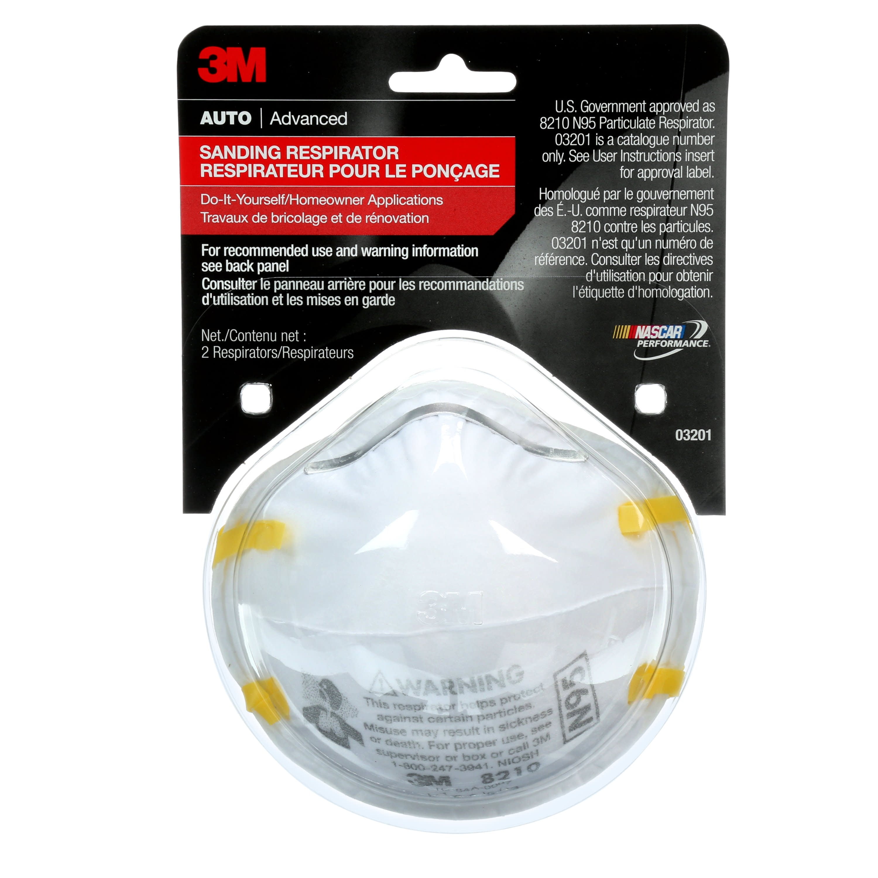 3M Sanding Respirator, 03201, 2/Pack