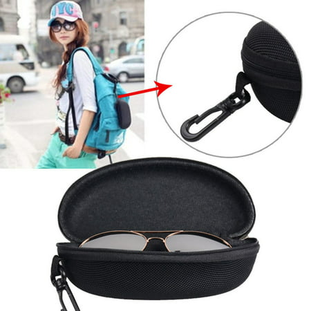 [2Pack]Eyeglass Sunglasses Cases,iClover Unisex Durable Protective Holder for Large Glasses-Eyeglasses Case with Zipper, Clip for Men & Women(6.5”x2.9”x2.5“)