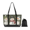thumbnail image 7 of FORMRS Laptop Tote Bag for Women with 15.6" Computer Compartments Handbag, Gray Cute Snowmen, 7 of 7