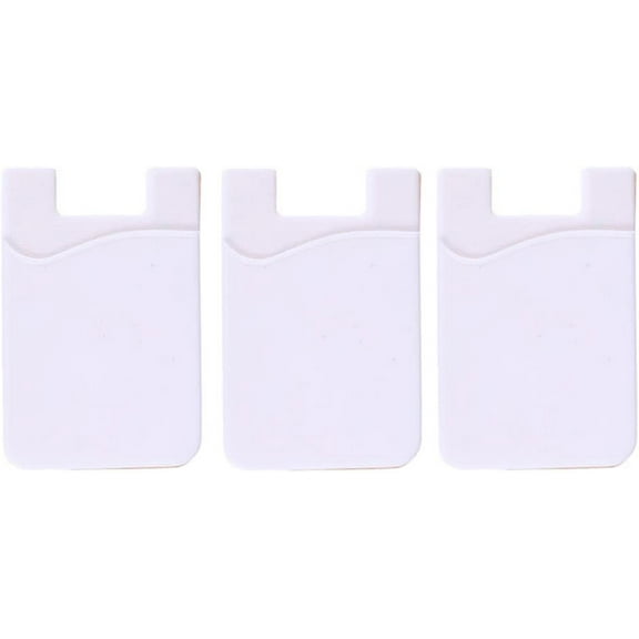 Silicone Phone Case White Purse Adhesive Phone Wallet, Ultra Thin Stick-on Silicone Phone Credit Holder Cell Phone Pouch Compatible for Smartphone Cellphone Purse Popular Stickers