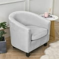 thumbnail image 2 of CHUNTIAN 2 Pieces Club Chair Slipcover Stretch Waterproof Tub Chair Slipcover Armchair Covers Sofa Cover Removable Round Barrel Chair Covers Couch Furniture Protector Cover for Living Room, A43, 2 of 5