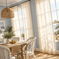 Living Room Curta90 Inch Length Withrame Semi Sheer Boho Farmhouse ...