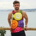 thumbnail image 6 of KLL Brightly Colored Cupcakes Print Men's Muscle Gym Workout Stringer Tank Tops Bodybuilding Fitness T-Shirts Tank Tops Men-X-Large, 6 of 7