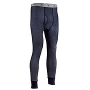 Indera Men's Dual Face Raschel Knit Performance Thermal Underwear Pant with Silvadur, Navy, Large