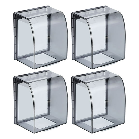 TABLZONE Outdoor Electrical Box Wall Switches Black Plastic 4Pcs