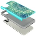 thumbnail image 2 of iPhone 11 Case, KAESAR Hybrid Dual Layer Graphic PU Leather Colorful TPU Fashion Protective Cover Armor Case for iPhone 11 (Green Mandala), 2 of 4