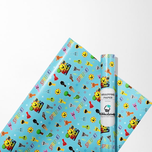 Sprunki Wrapping Paper Rolls 58 Inch X 23 Inch - Gift Wrap For Kid Girl Birthday, Party, Holiday