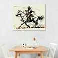 thumbnail image 2 of JRXY  Retro Western Cowboy Horse Rodeo Cattle Calf Roping Wall Decor Canvas Wall Art Painting Paints Picture for Western Home Teen Room Dorm,Gifts for Teen Girls Boys Cowgirls Cowboys pattern3, 2 of 4