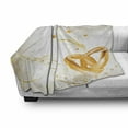 thumbnail image 3 of Wedding Soft Flannel Fleece Throw Blanket, Wedding Rings Entangled in Shape of Heart 3D Style Romantic Design Art Print, Cozy Plush for Indoor and Outdoor Use, 50" x 60", Marigold White, by Ambesonne, 3 of 6