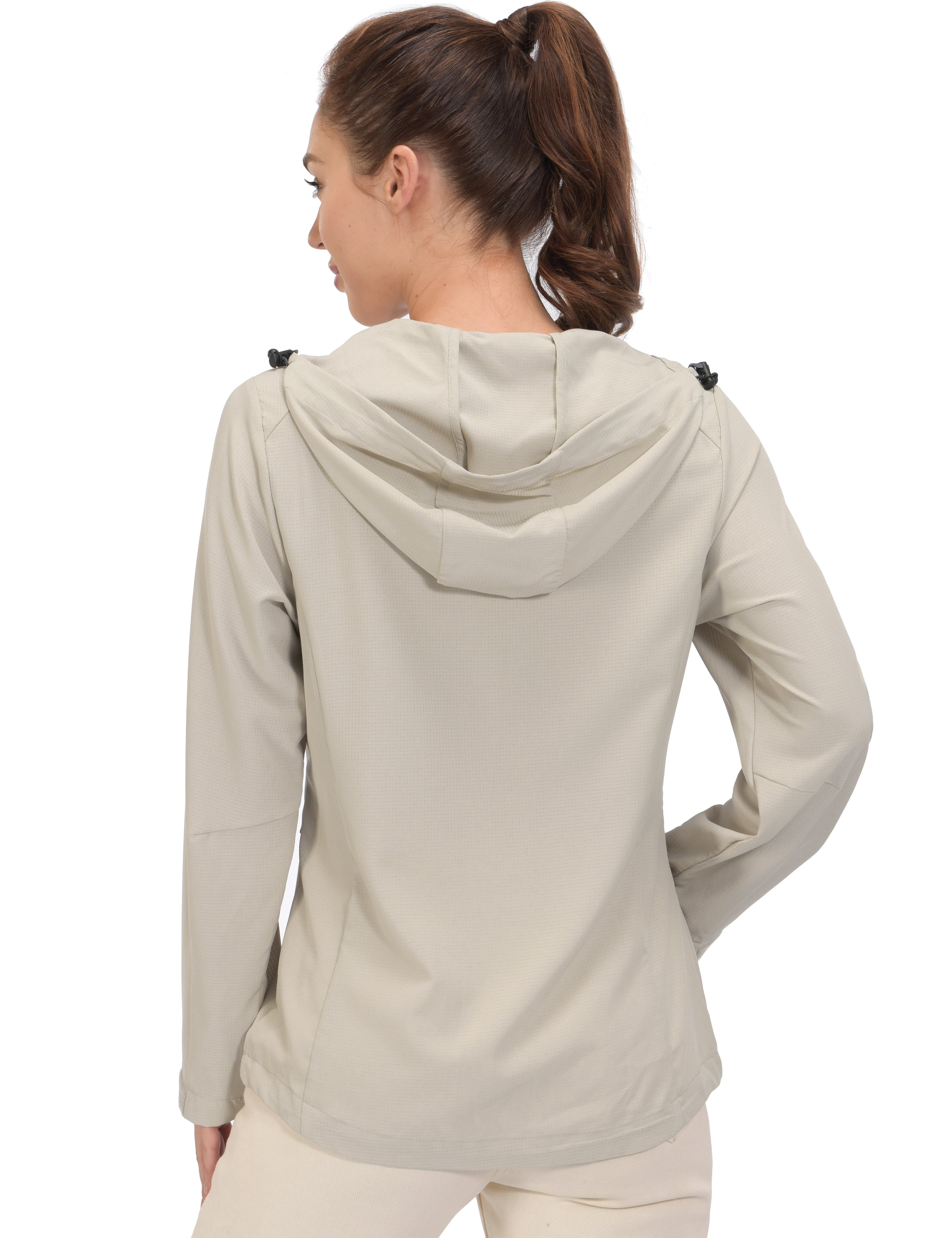 Little Donkey Andy Women's UV Protection Hiking Jackets Breathable Hooded Shirts for Fishing Camp with Air-Holes Khaki Size L