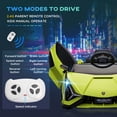 thumbnail image 6 of Aosom 12V Ride on Car, Lamborghini SIAN Licensed Battery Powered Electric Car for Kids with Remote Control, Horn, Music, & Headlights, Green, 6 of 9