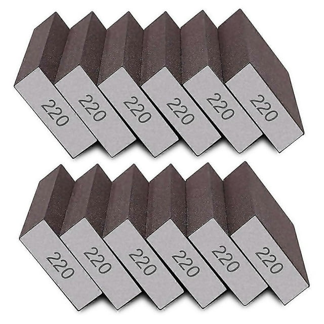 For 12pcs Sanding Sponge 220 Grit Fine Sanding Blocks
